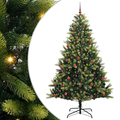 vidaXL Artificial Hinged Christmas Tree 300 LEDs Green 210 cm