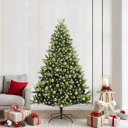 vidaXL Artificial Hinged Christmas Tree 300 LEDs Green 210 cm