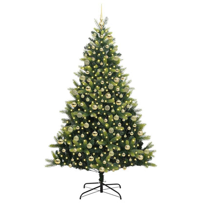 vidaXL Artificial Hinged Christmas Tree 300 LEDs Green 210 cm