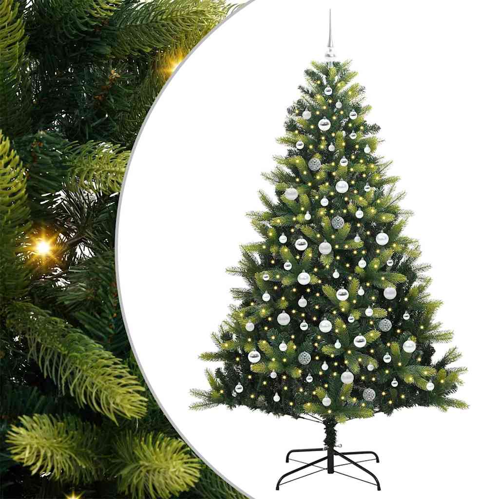 vidaXL Artificial Hinged Christmas Tree 300 LEDs Green 210 cm