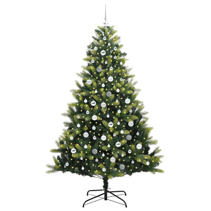 vidaXL Artificial Hinged Christmas Tree 300 LEDs Green 210 cm
