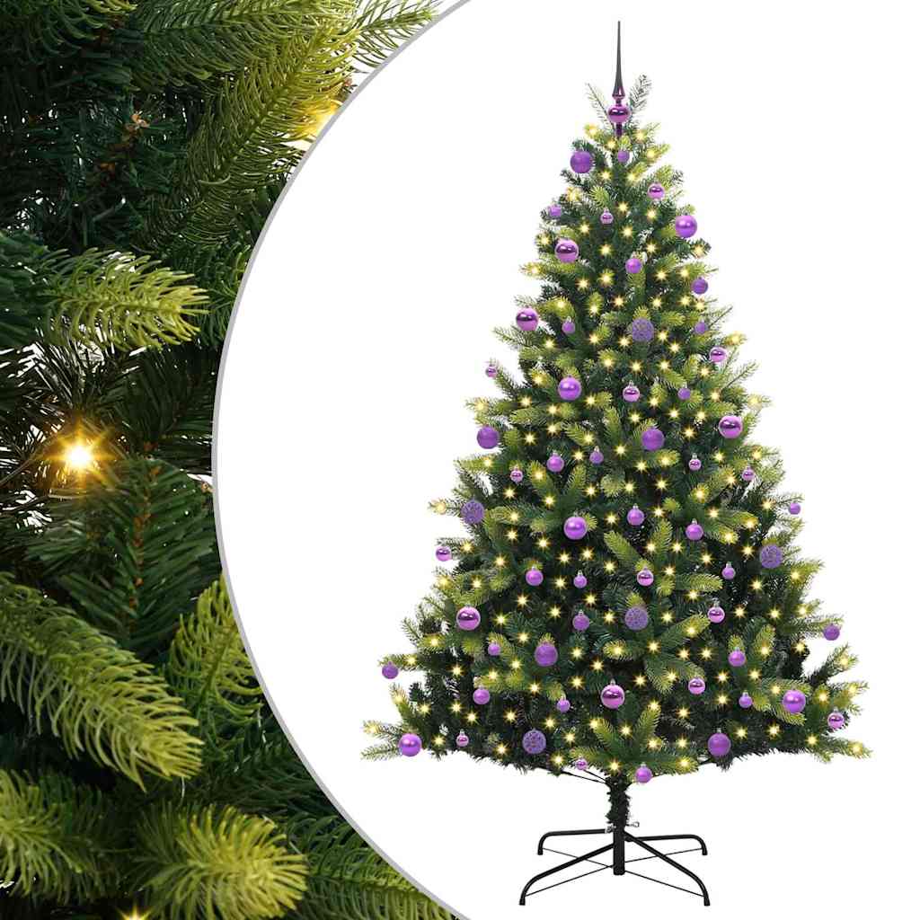 vidaXL Artificial Hinged Christmas Tree 300 LEDs Green 210 cm