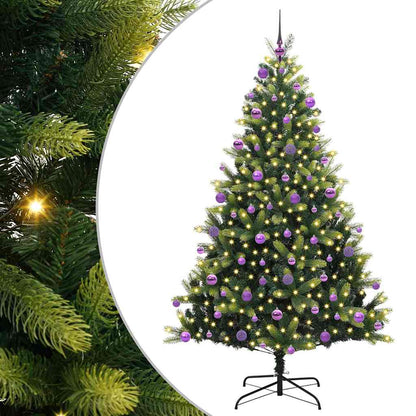 vidaXL Artificial Hinged Christmas Tree 300 LEDs Green 210 cm