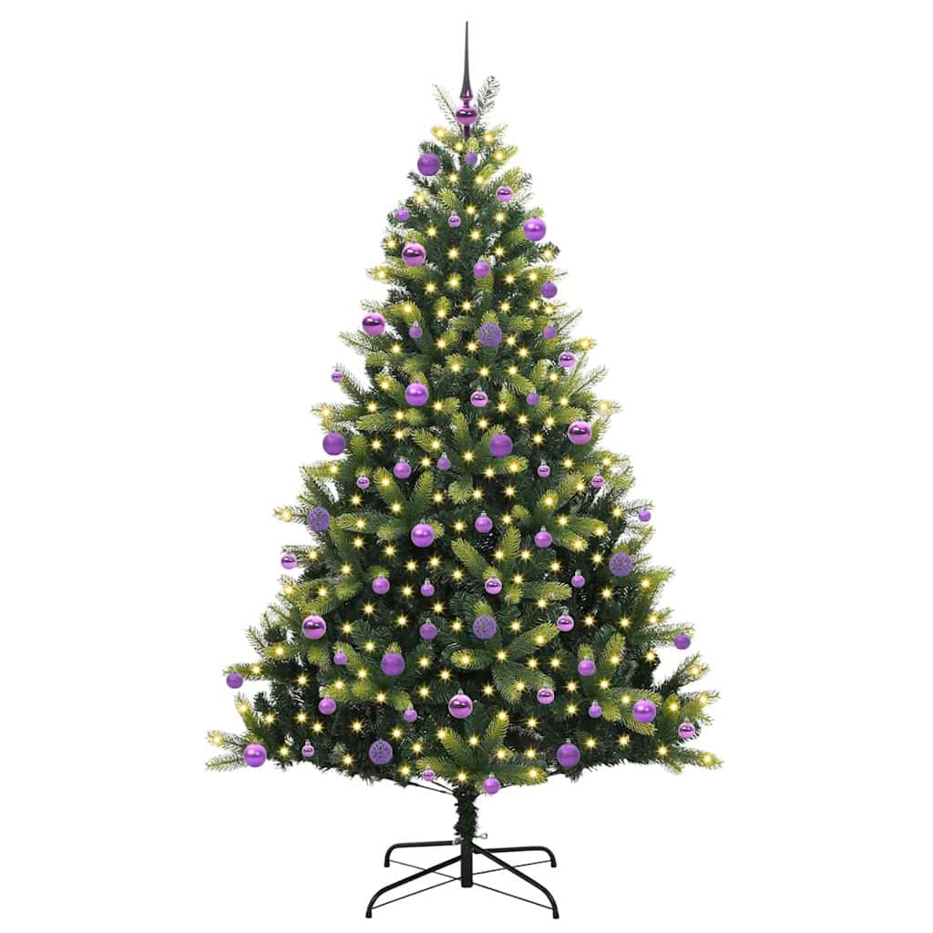 vidaXL Artificial Hinged Christmas Tree 300 LEDs Green 210 cm