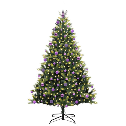 vidaXL Artificial Hinged Christmas Tree 300 LEDs Green 210 cm