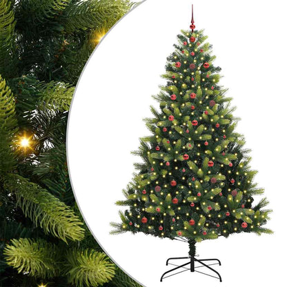 vidaXL Artificial Hinged Christmas Tree 300 LEDs Green 240 cm