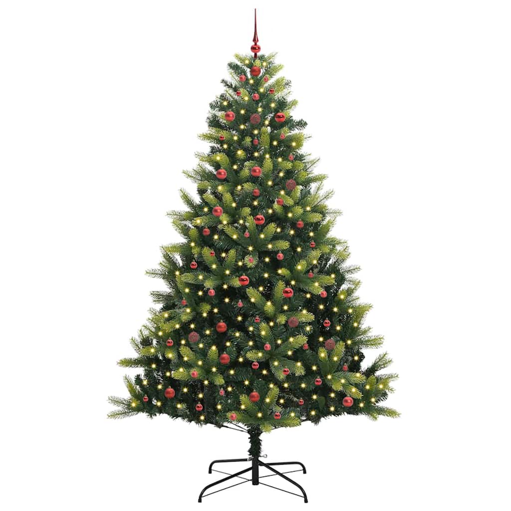 vidaXL Artificial Hinged Christmas Tree 300 LEDs Green 240 cm