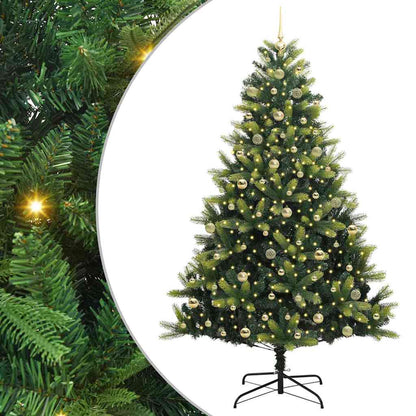 vidaXL Artificial Hinged Christmas Tree 300 LEDs Green 240 cm