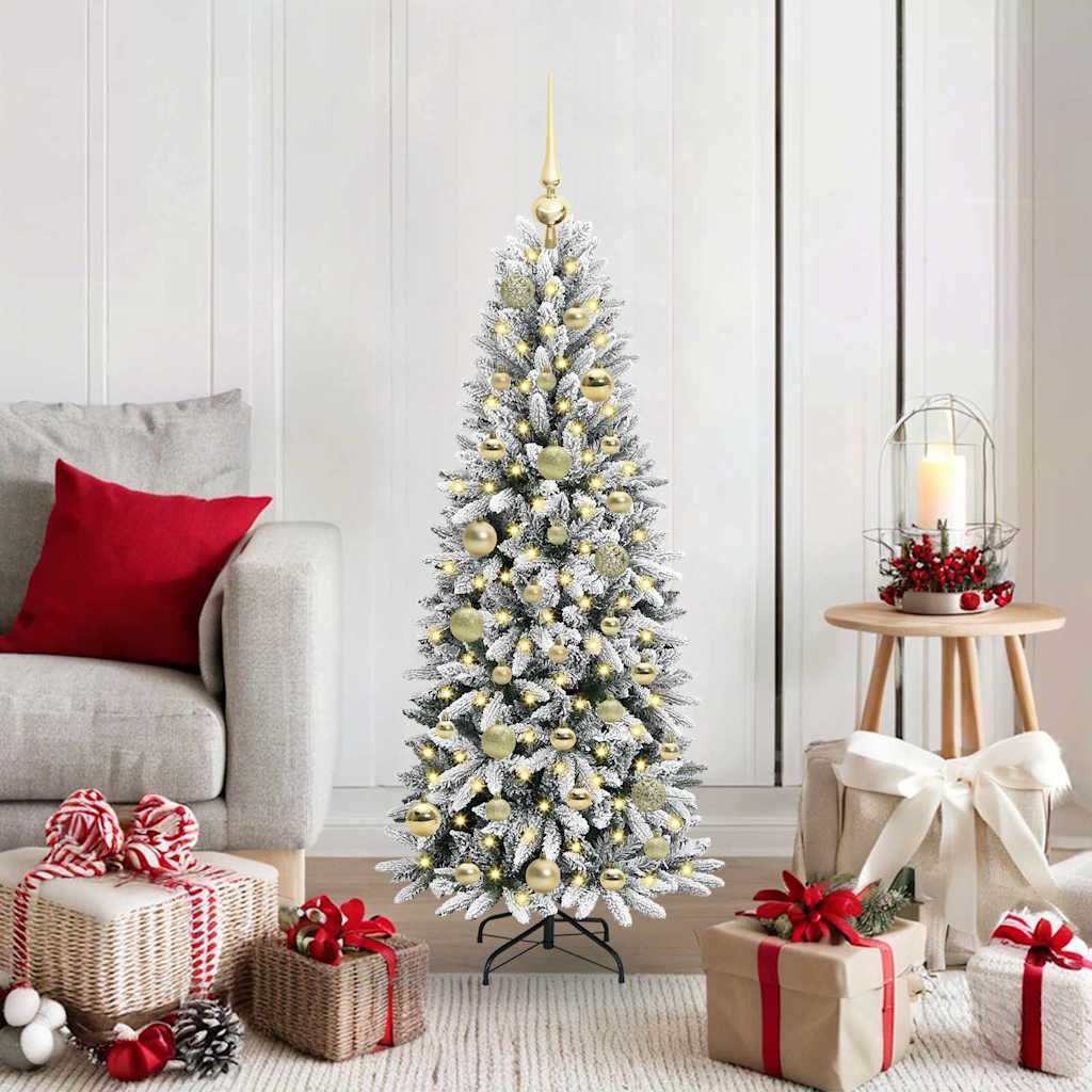 vidaXL Artificial Christmas Tree with 150 LEDs with Stand White 120 cm