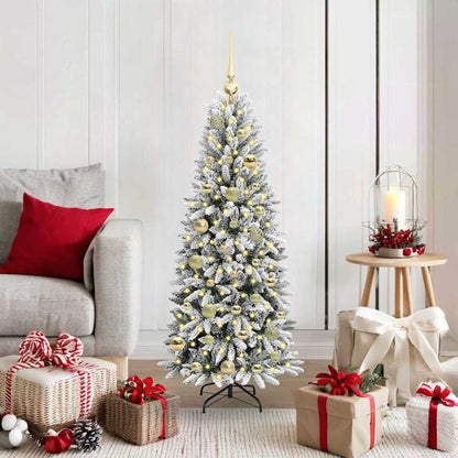vidaXL Artificial Christmas Tree with 150 LEDs with Stand White 120 cm