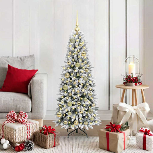 vidaXL Artificial Christmas Tree with 150 LEDs with Stand White 120 cm