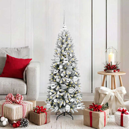 vidaXL Artificial Christmas Tree with 150 LEDs with Stand White 120 cm