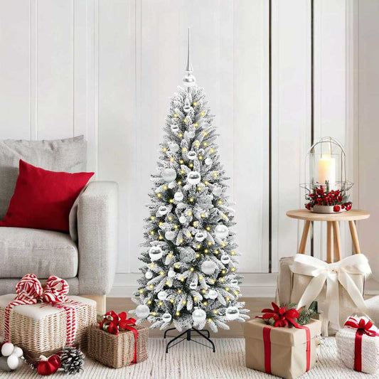 vidaXL Artificial Christmas Tree with 150 LEDs with Stand White 120 cm