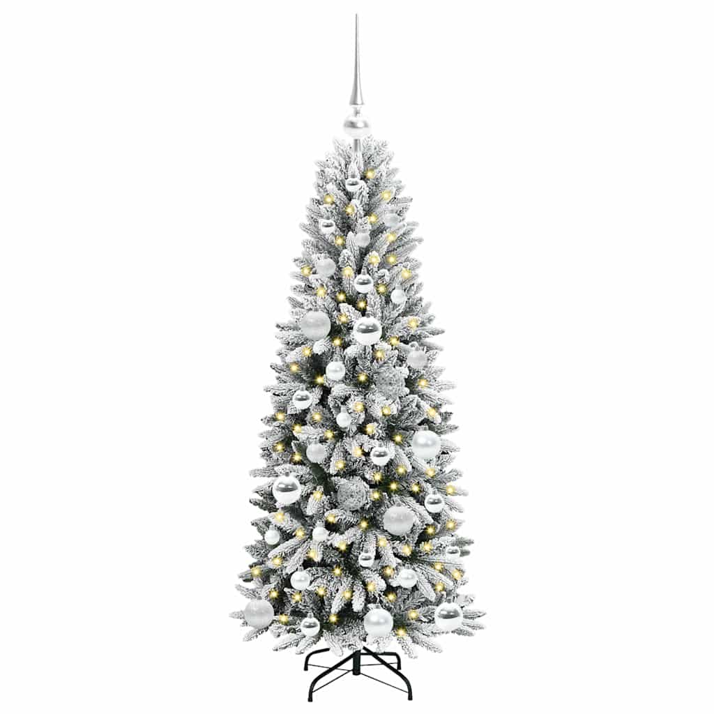 vidaXL Artificial Christmas Tree with 150 LEDs with Stand White 120 cm