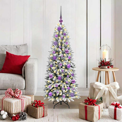 vidaXL Artificial Christmas Tree with 150 LEDs with Stand White 120 cm