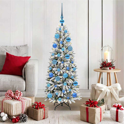 vidaXL Artificial Christmas Tree with 150 LEDs with Stand White 120 cm