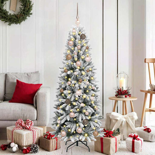 vidaXL Artificial Christmas Tree with 150 LEDs with Stand White 150 cm