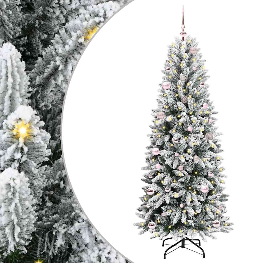vidaXL Artificial Christmas Tree with 150 LEDs with Stand White 150 cm