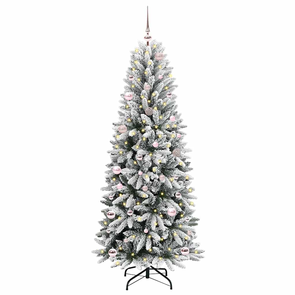 vidaXL Artificial Christmas Tree with 150 LEDs with Stand White 150 cm