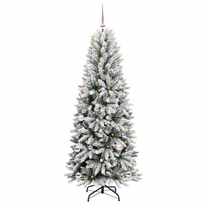 vidaXL Artificial Christmas Tree with 150 LEDs with Stand White 150 cm