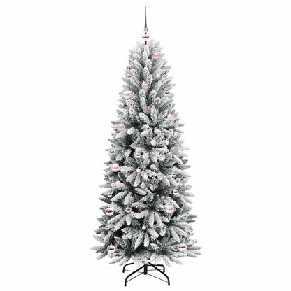 vidaXL Artificial Christmas Tree with 150 LEDs with Stand White 150 cm