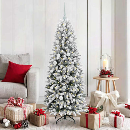 vidaXL Artificial Christmas Tree with 150 LEDs with Stand White 150 cm