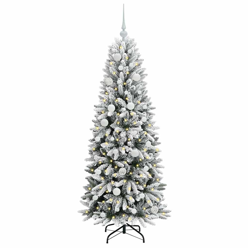 vidaXL Artificial Christmas Tree with 150 LEDs with Stand White 150 cm