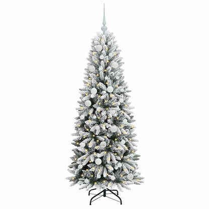 vidaXL Artificial Christmas Tree with 150 LEDs with Stand White 150 cm