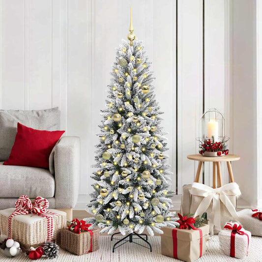 vidaXL Artificial Christmas Tree with 150 LEDs with Stand White 150 cm