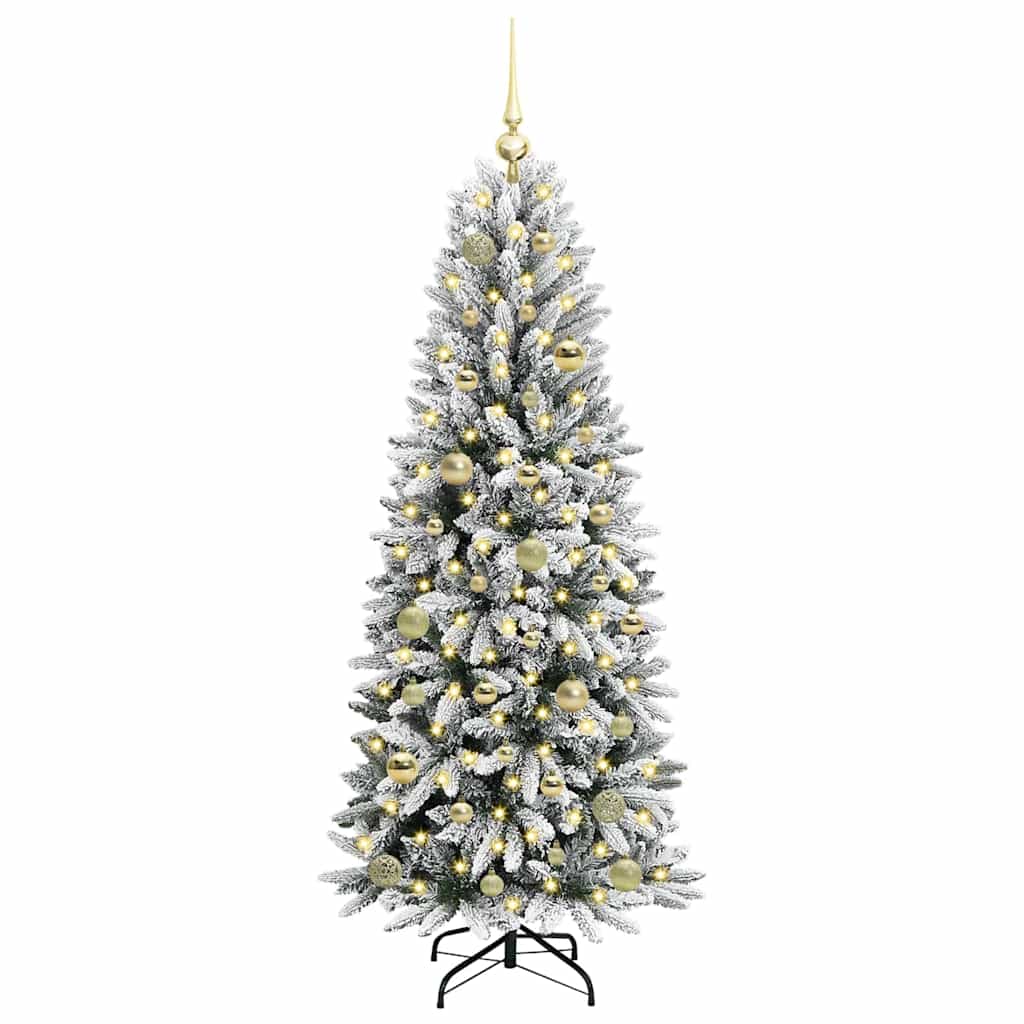 vidaXL Artificial Christmas Tree with 150 LEDs with Stand White 150 cm