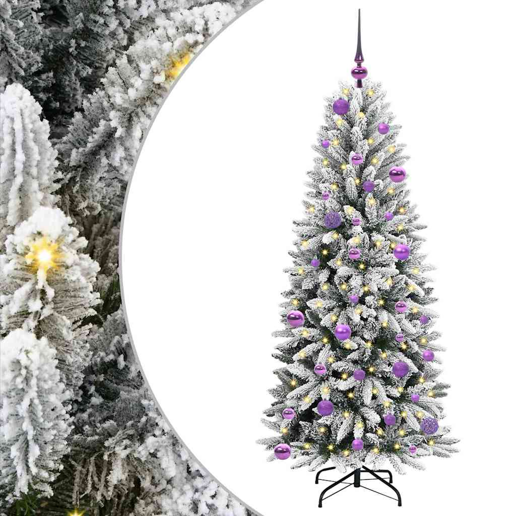 vidaXL Artificial Christmas Tree with 150 LEDs with Stand White 150 cm