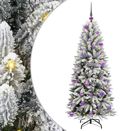vidaXL Artificial Christmas Tree with 150 LEDs with Stand White 150 cm