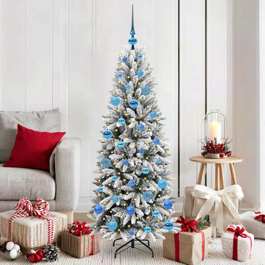 vidaXL Artificial Christmas Tree with 150 LEDs with Stand White 150 cm