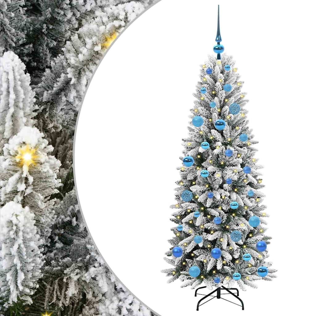 vidaXL Artificial Christmas Tree with 150 LEDs with Stand White 150 cm