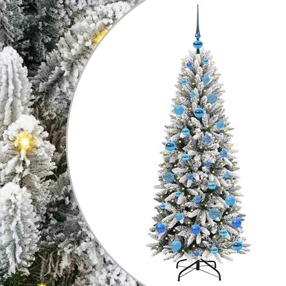 vidaXL Artificial Christmas Tree with 150 LEDs with Stand White 150 cm