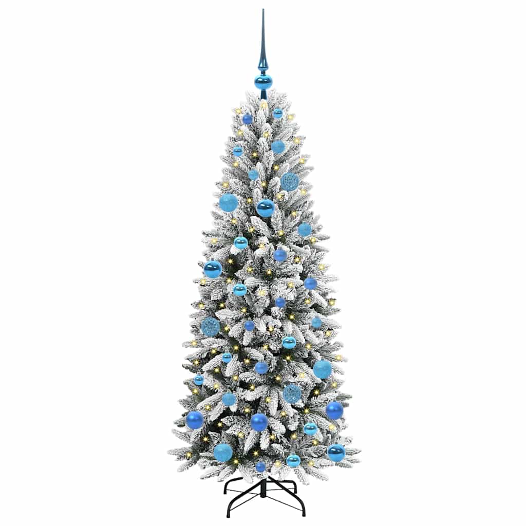 vidaXL Artificial Christmas Tree with 150 LEDs with Stand White 150 cm