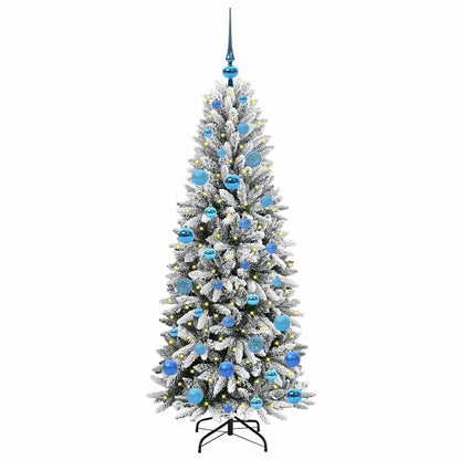 vidaXL Artificial Christmas Tree with 150 LEDs with Stand White 150 cm