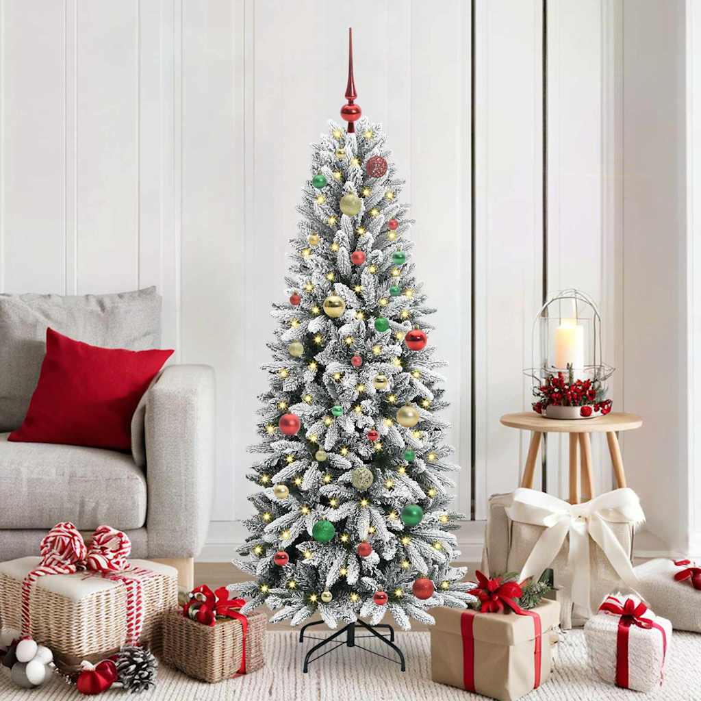 vidaXL Artificial Christmas Tree with 150 LEDs with Stand White 150 cm