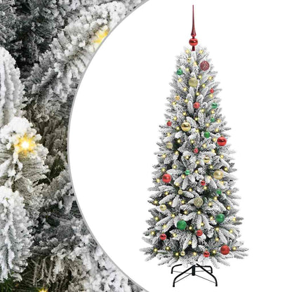 vidaXL Artificial Christmas Tree with 150 LEDs with Stand White 150 cm