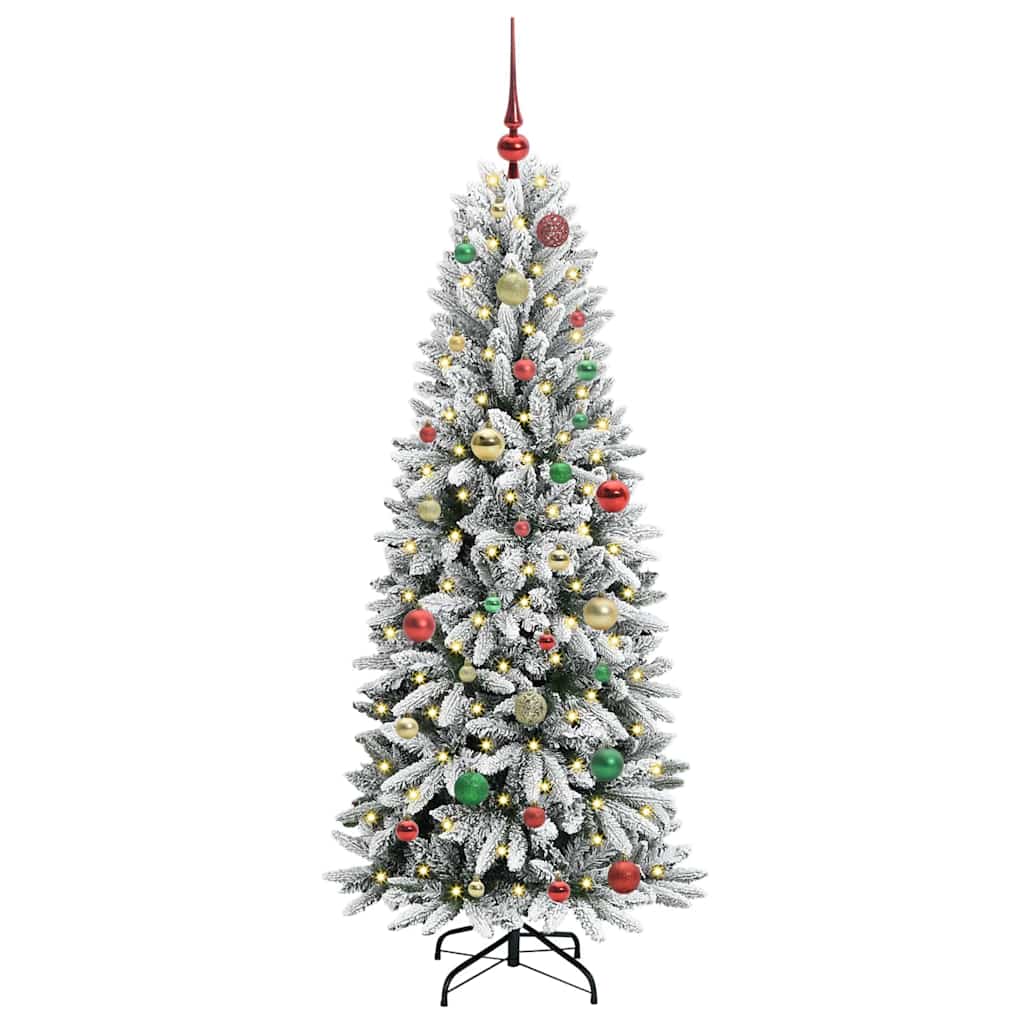vidaXL Artificial Christmas Tree with 150 LEDs with Stand White 150 cm