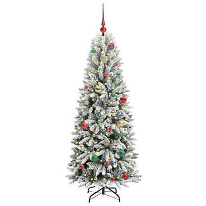 vidaXL Artificial Christmas Tree with 150 LEDs with Stand White 150 cm