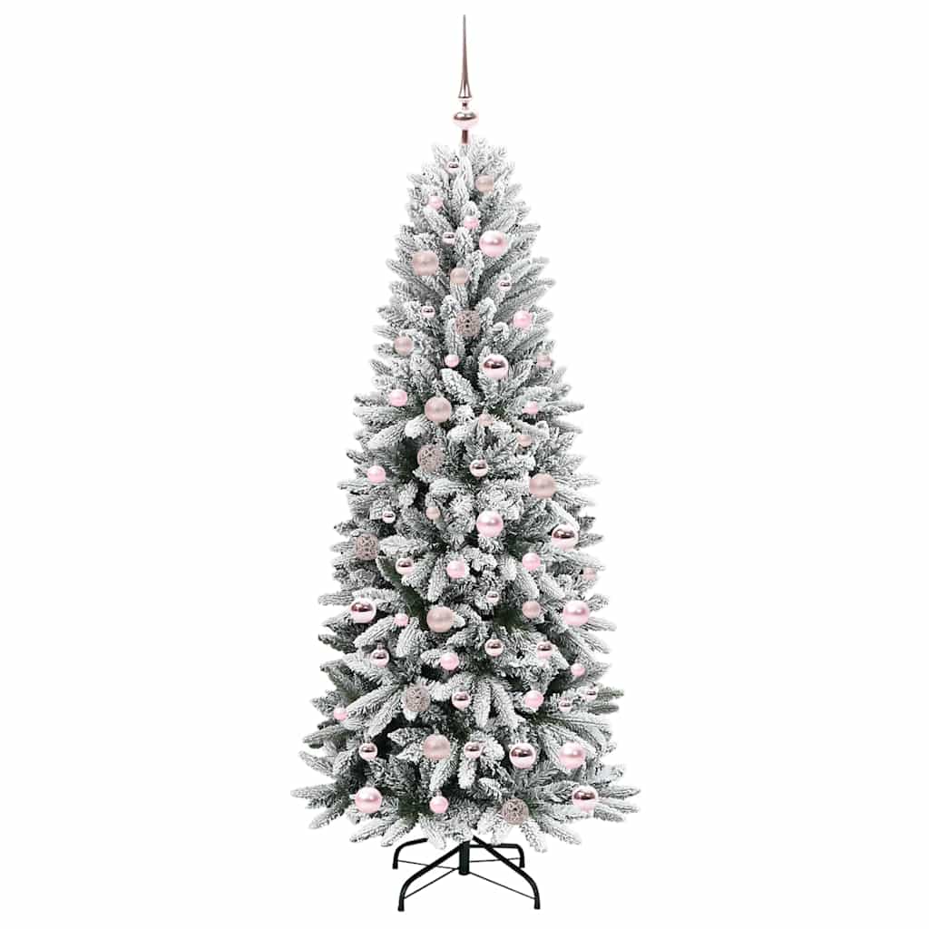 vidaXL Artificial Christmas Tree with 300 LEDs with Stand White 180 cm