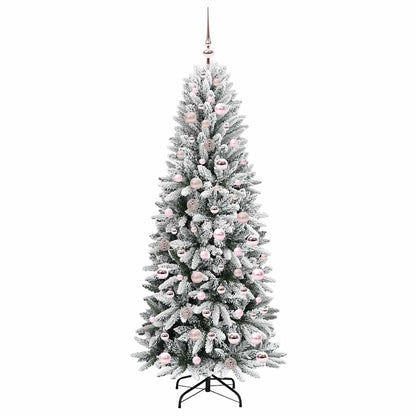 vidaXL Artificial Christmas Tree with 300 LEDs with Stand White 180 cm