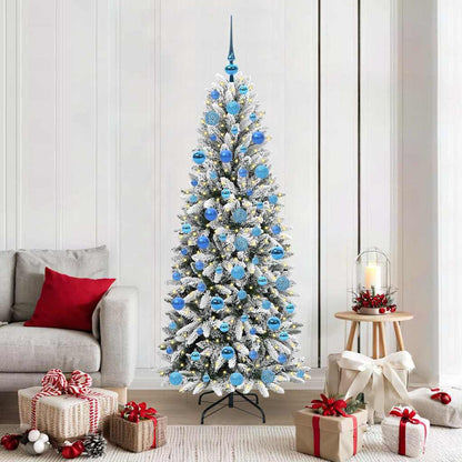 vidaXL Artificial Christmas Tree with 300 LEDs with Stand White 180 cm