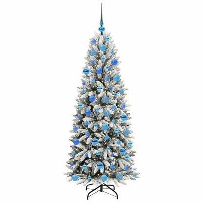 vidaXL Artificial Christmas Tree with 300 LEDs with Stand White 180 cm