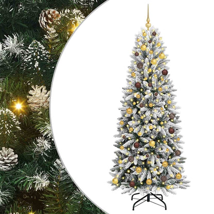 vidaXL Artificial Christmas Tree with 300 LEDs with Stand White 210 cm