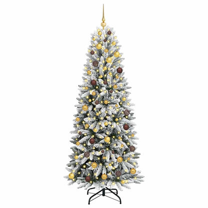 vidaXL Artificial Christmas Tree with 300 LEDs with Stand White 210 cm