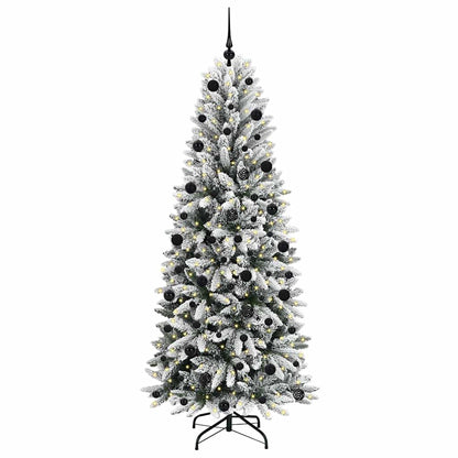 vidaXL Artificial Christmas Tree with 300 LEDs with Stand White 210 cm