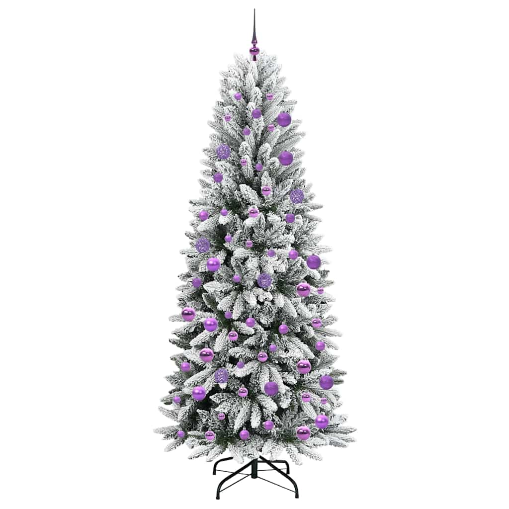 vidaXL Artificial Christmas Tree with 300 LEDs with Stand White 210 cm