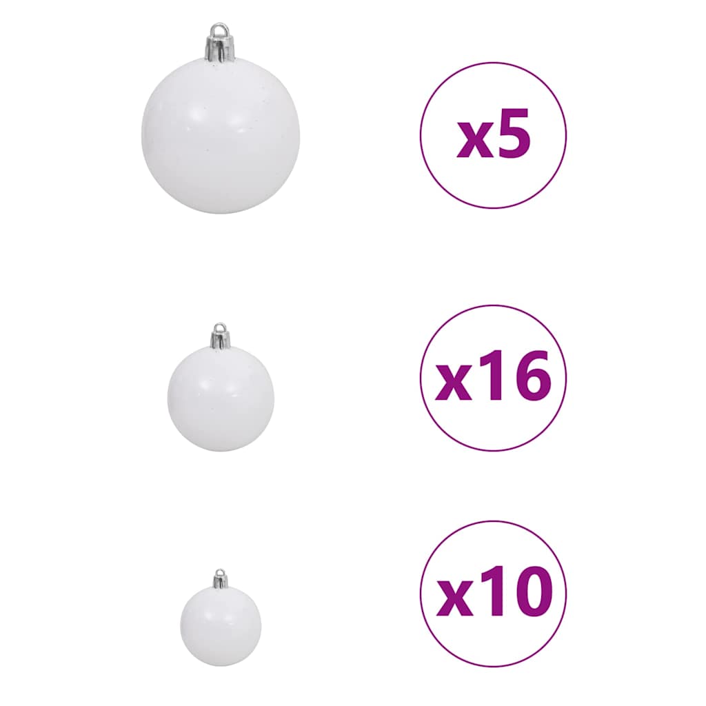 vidaXL Artificial Christmas Tree with 300 LEDs with Stand White 240 cm